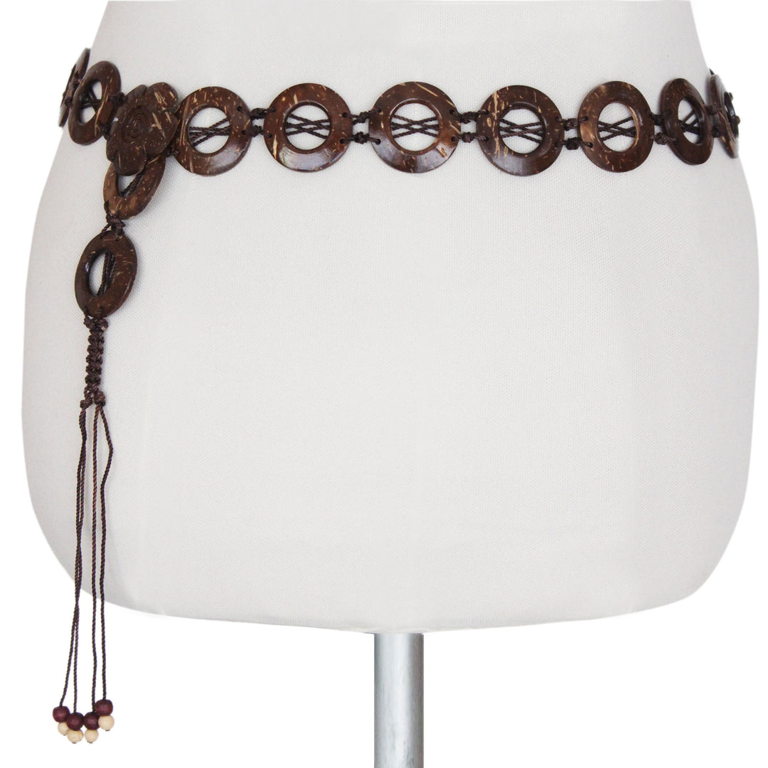 Hand Crafted Modern Coconut Shell Belt - Thai Circle of Love