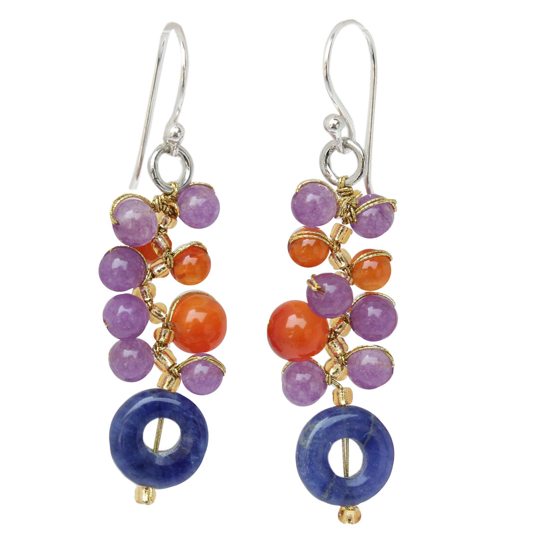 Unique Carnelian Cluster Earrings - Radiant Color