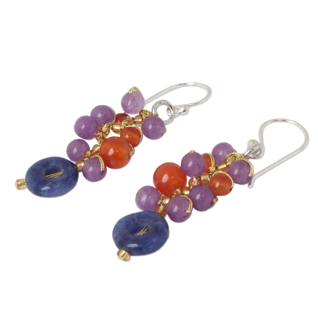Unique Carnelian Cluster Earrings - Radiant Color