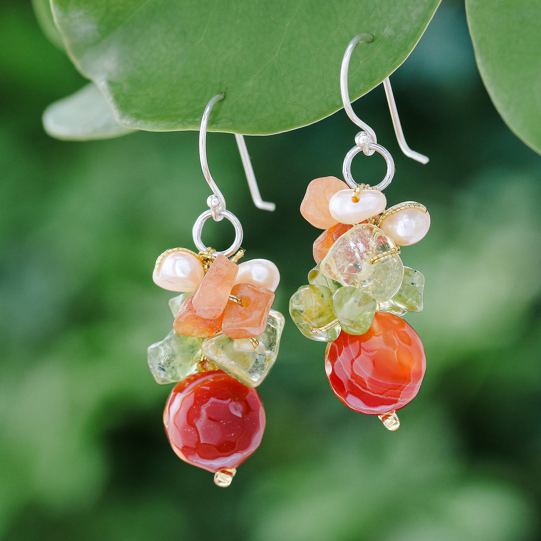 Handcrafted Beaded Quartz Earrings - Radiant Love