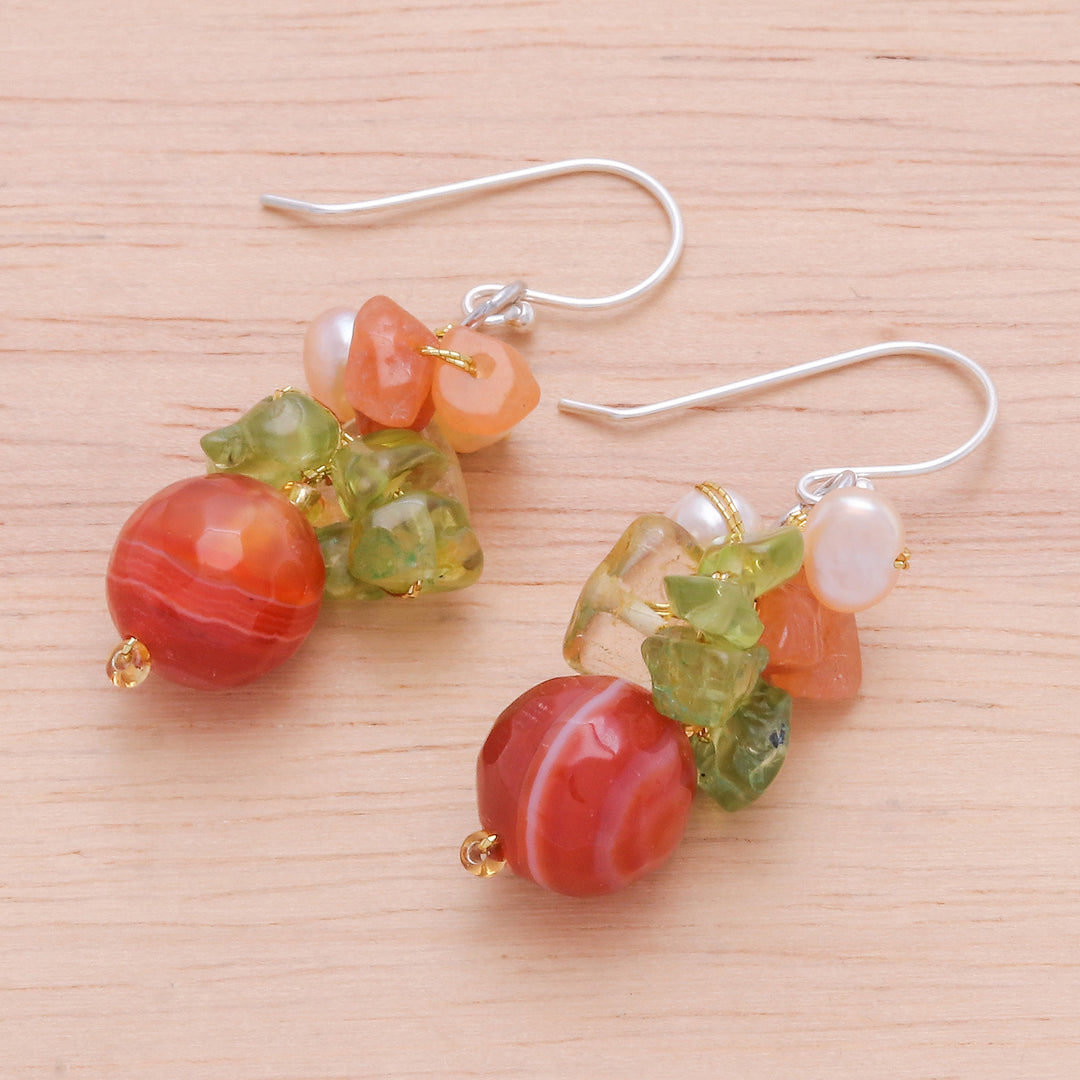 Handcrafted Beaded Quartz Earrings - Radiant Love