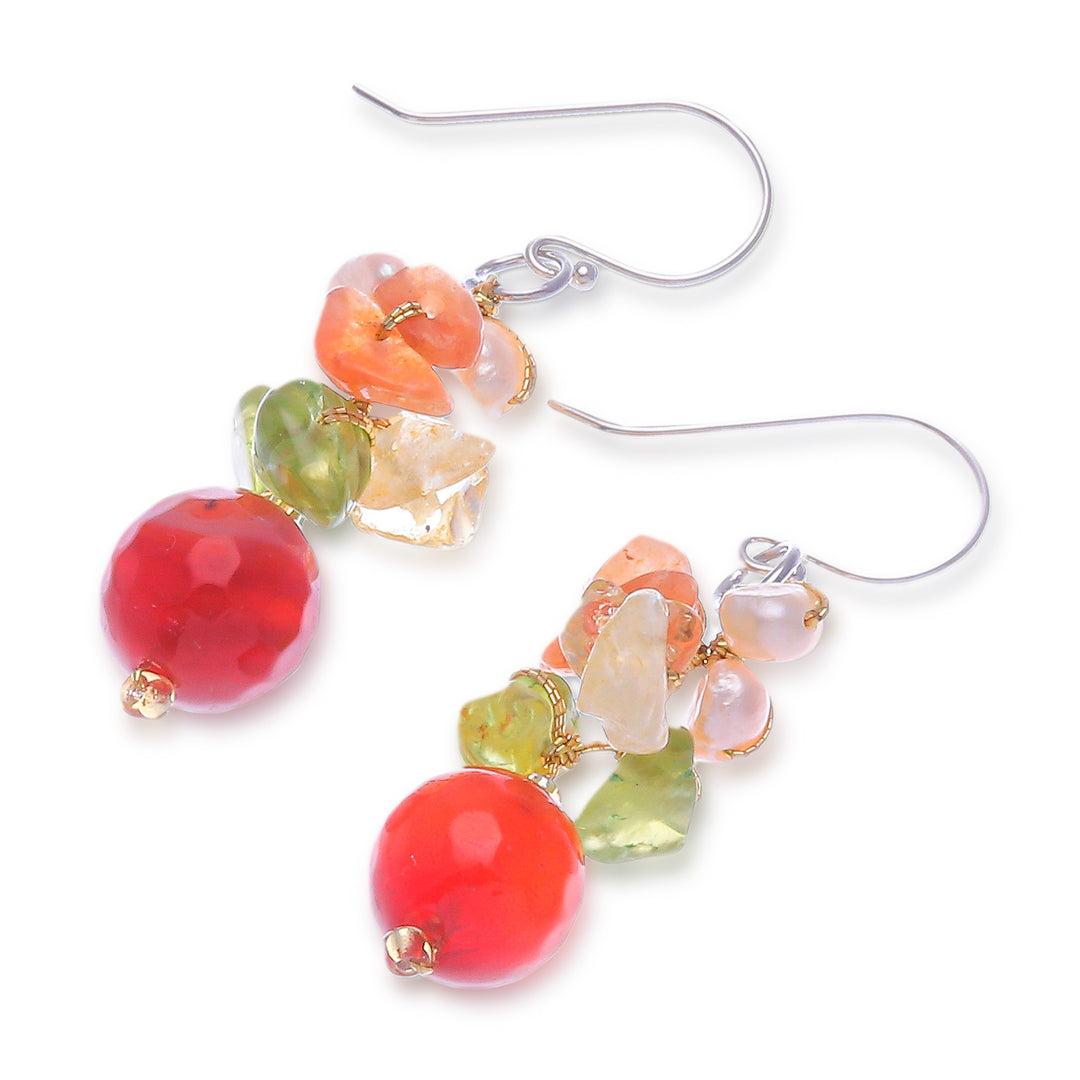 Handcrafted Beaded Quartz Earrings - Radiant Love