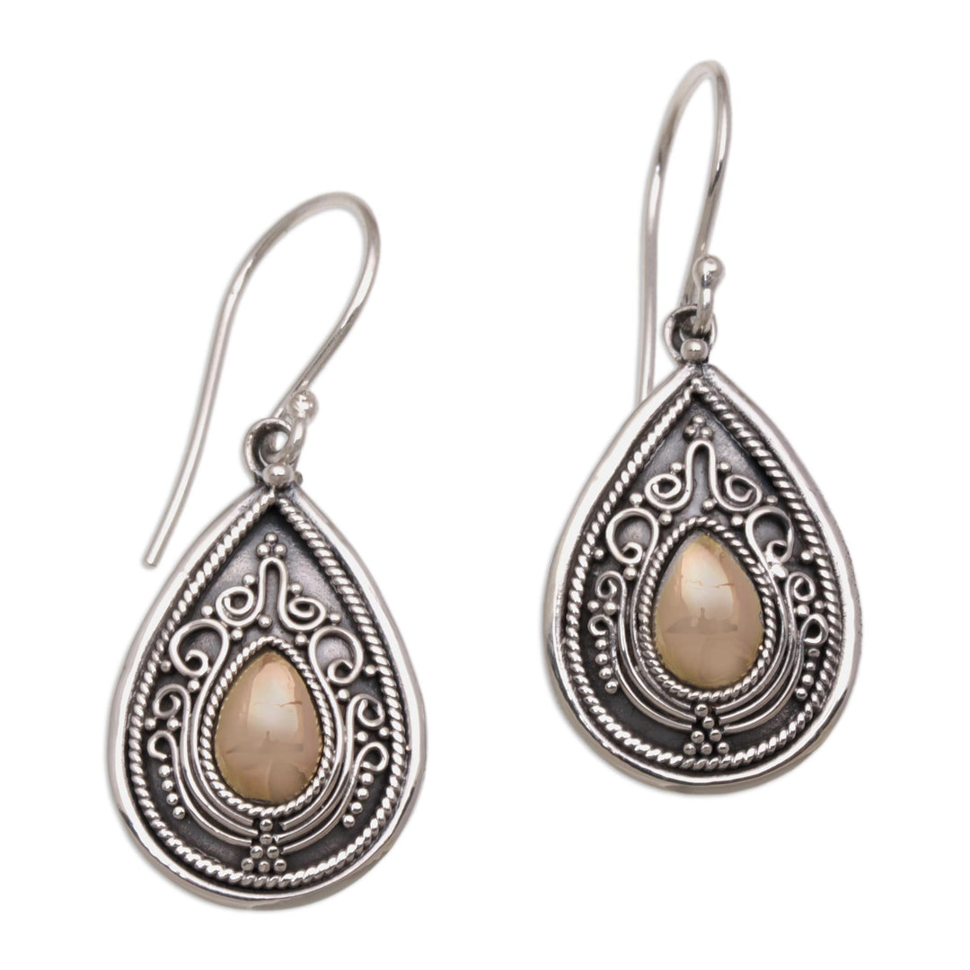 Sterling Silver and 18k Gold Plated Earrings - Dewdrop Leaves
