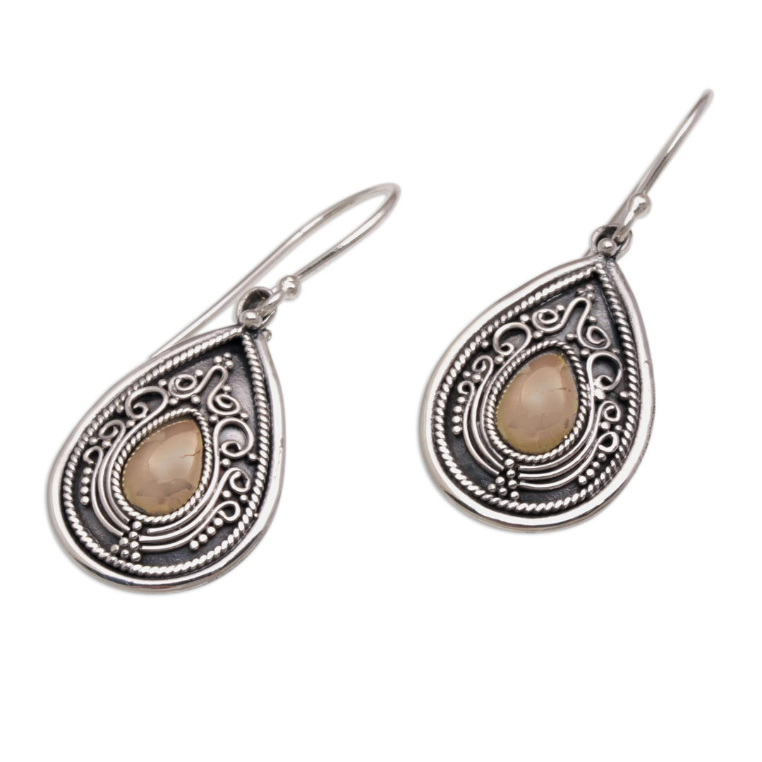 Sterling Silver and 18k Gold Plated Earrings - Dewdrop Leaves