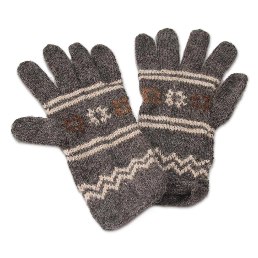 Alpaca blend gloves - Gray Clouds