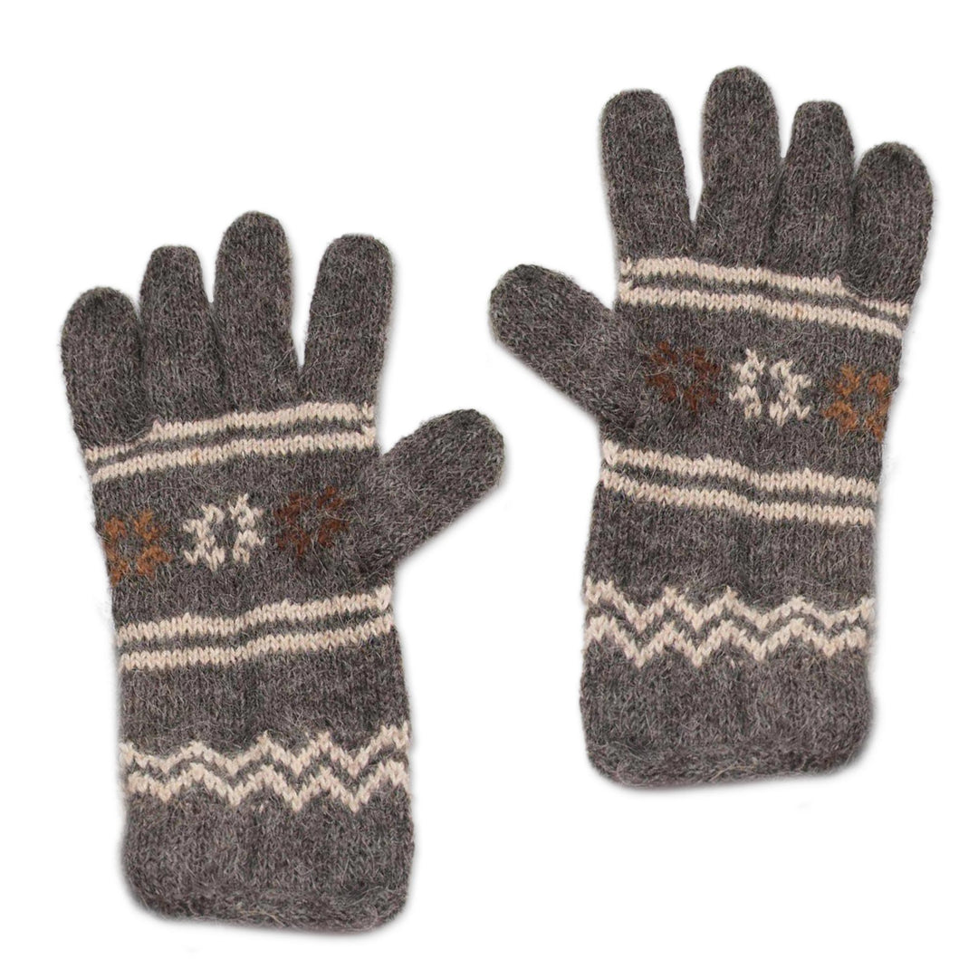 Alpaca blend gloves - Gray Clouds