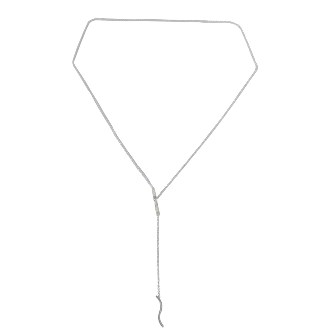 Artisan Crafted Sterling Silver Pendant Necklace - Sinuous Curves