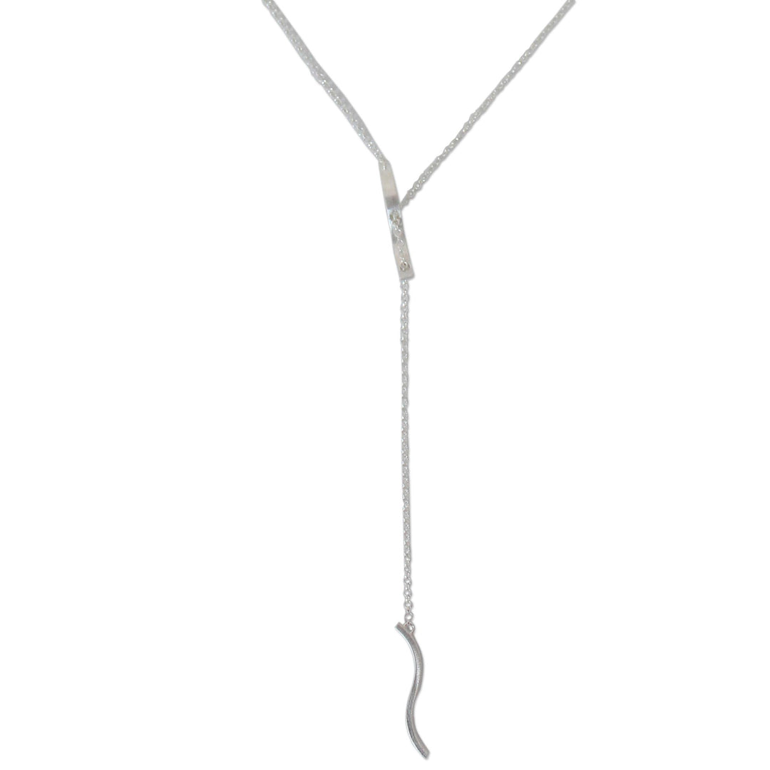 Artisan Crafted Sterling Silver Pendant Necklace - Sinuous Curves