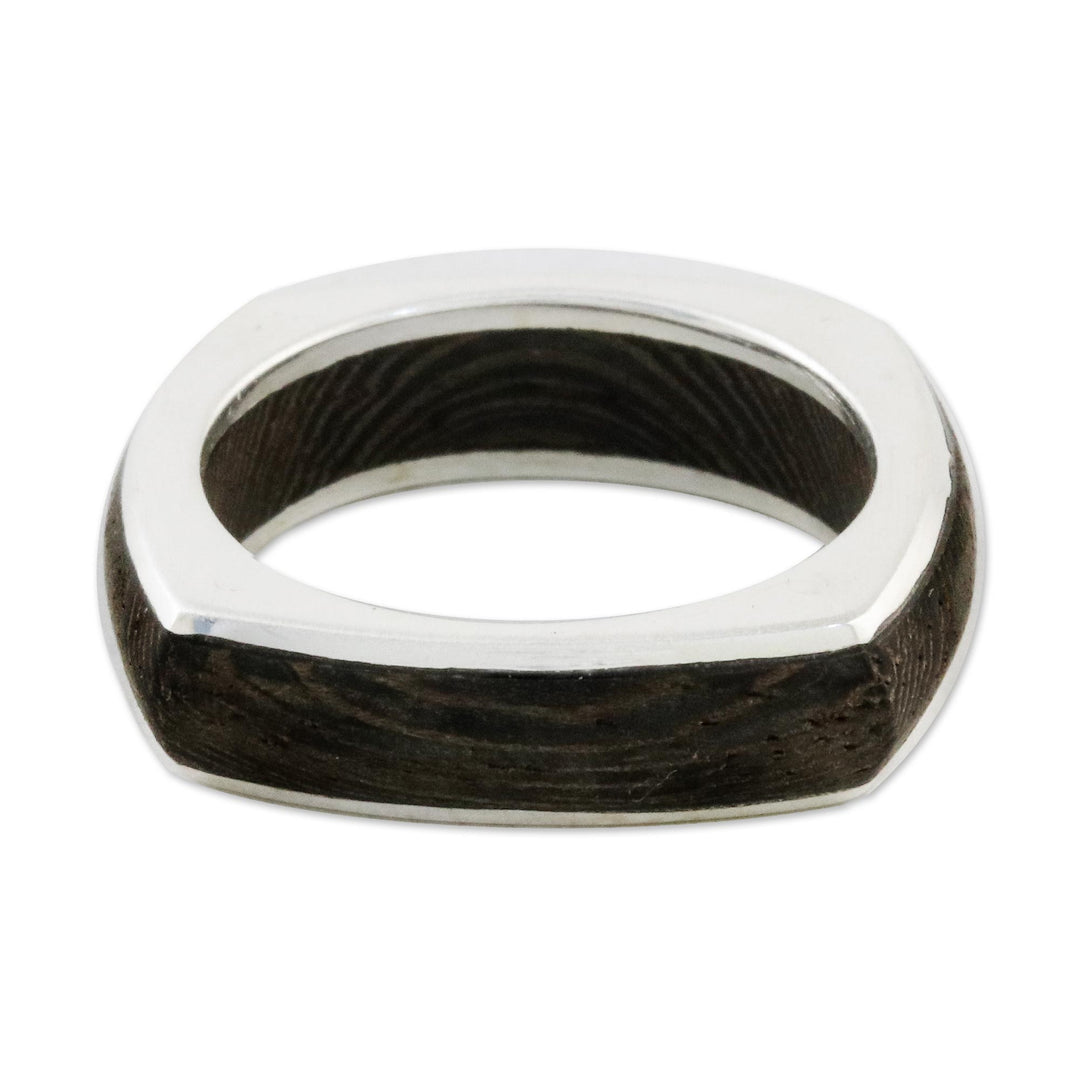 Men's Hand Crafted Wood Band Ring - Natural Journey