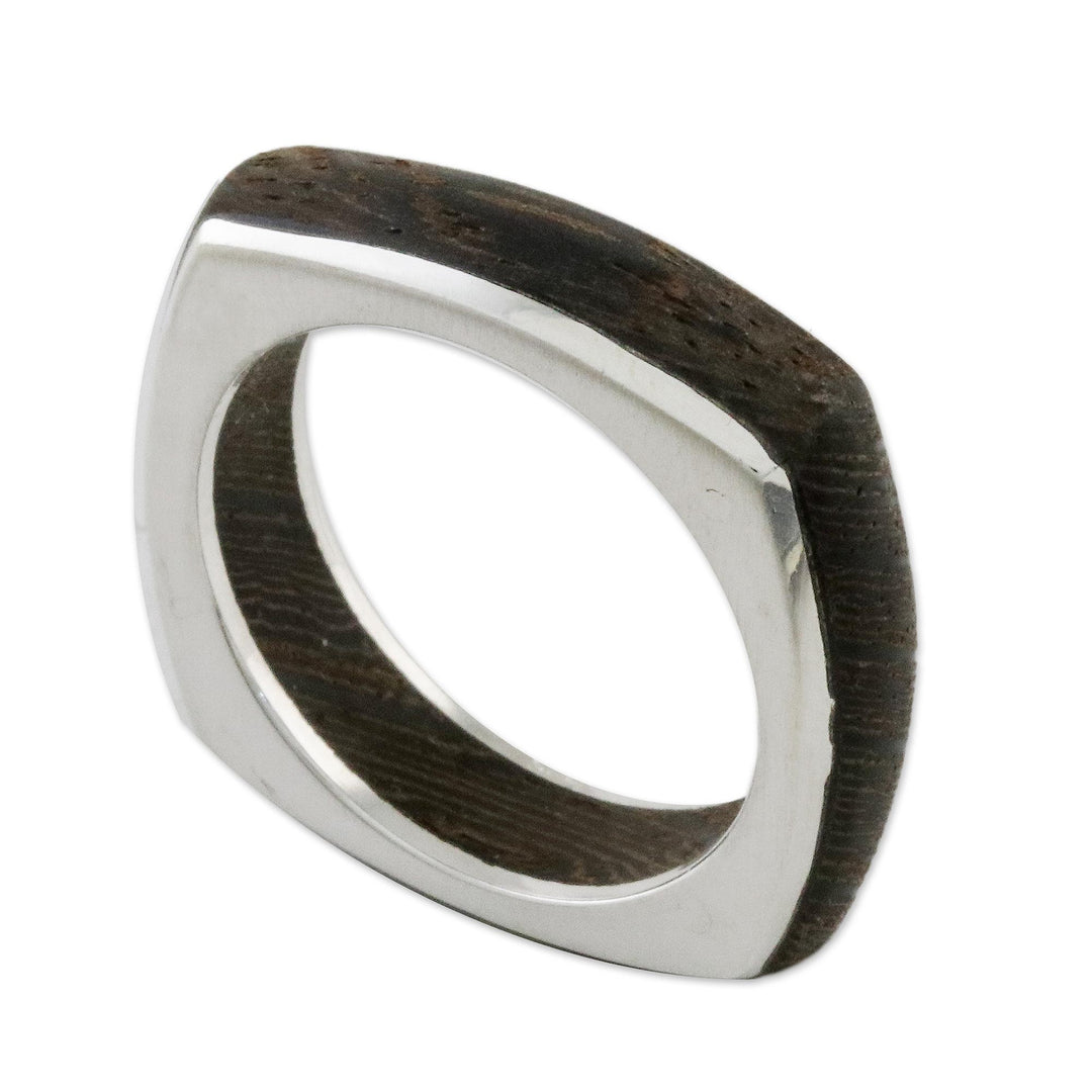 Men's Hand Crafted Wood Band Ring - Natural Journey