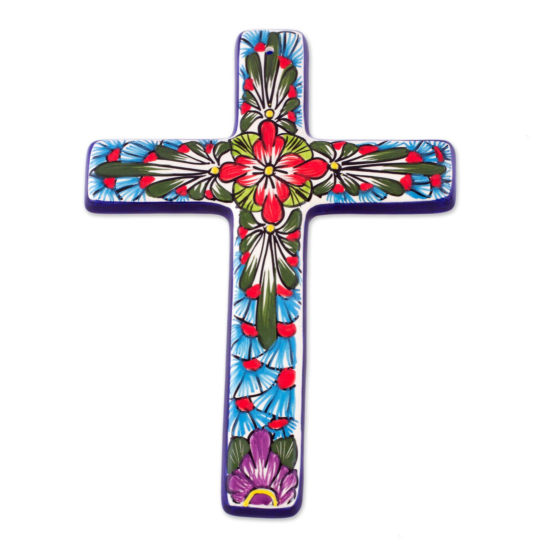 Ceramic cross - Jerusalem Rose