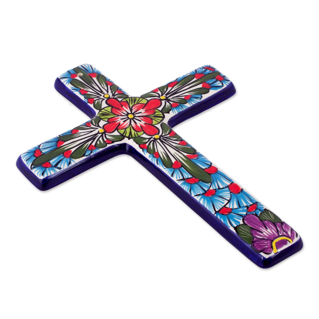 Ceramic cross - Jerusalem Rose