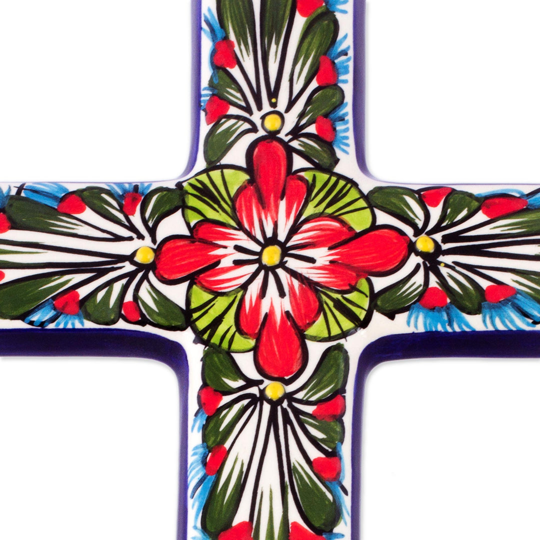 Ceramic cross - Jerusalem Rose