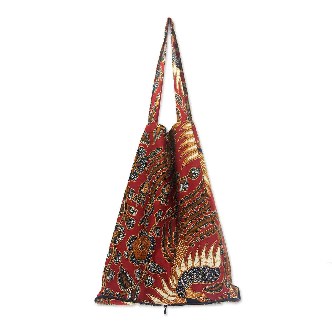 Handcrafted Batik Cotton Shopping Tote Bag - Surakarta Legacy