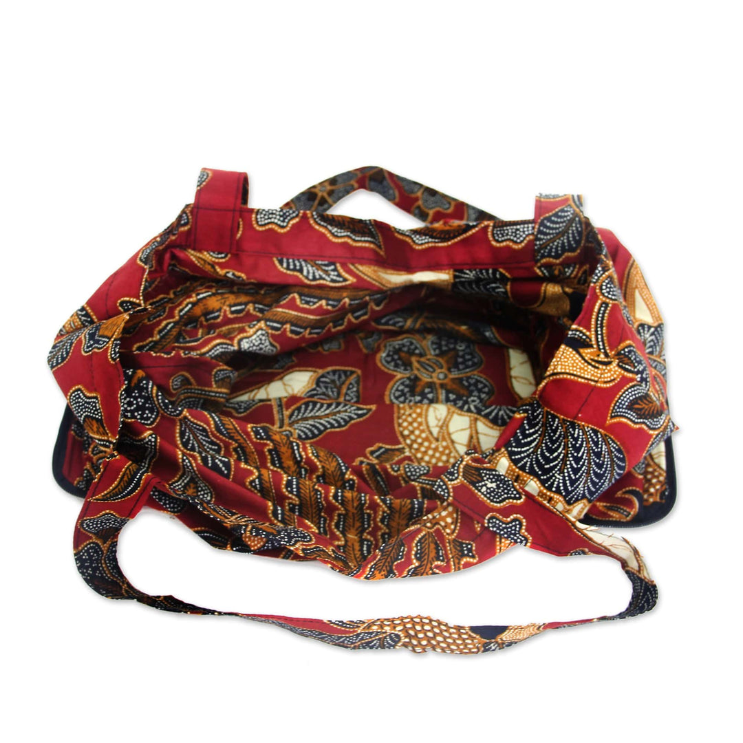 Handcrafted Batik Cotton Shopping Tote Bag - Surakarta Legacy