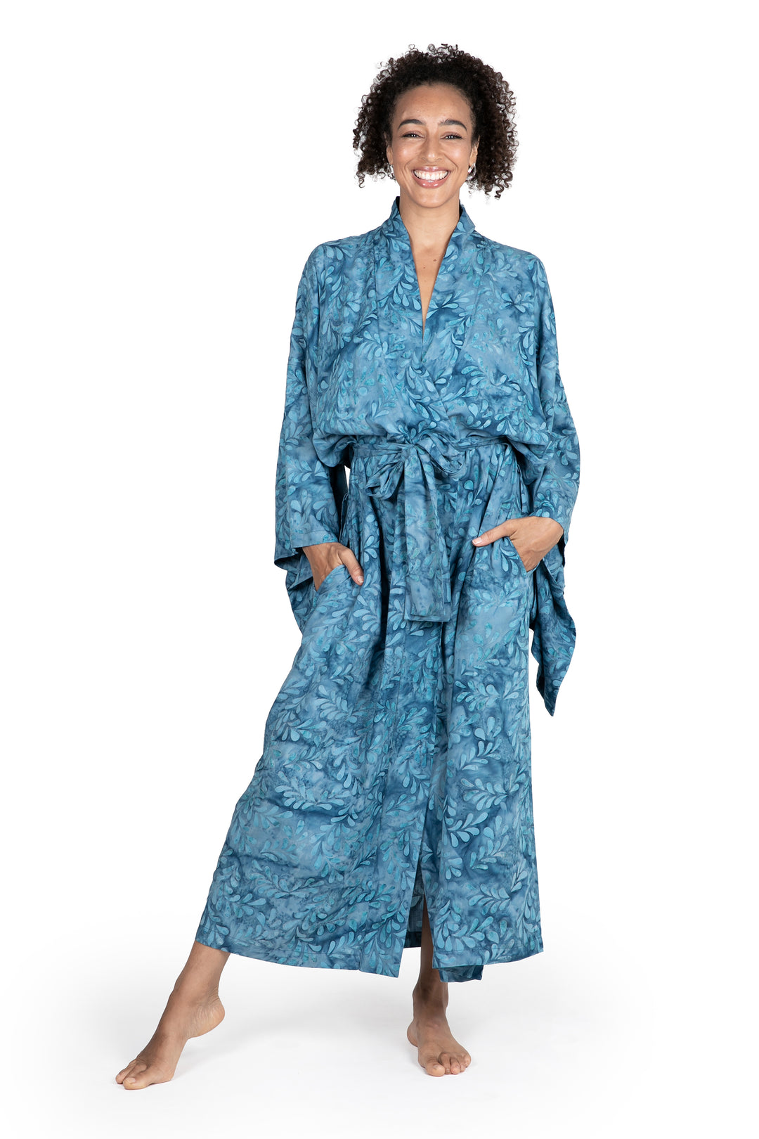 Women's Batik Patterned Robe - Garden of Illusion