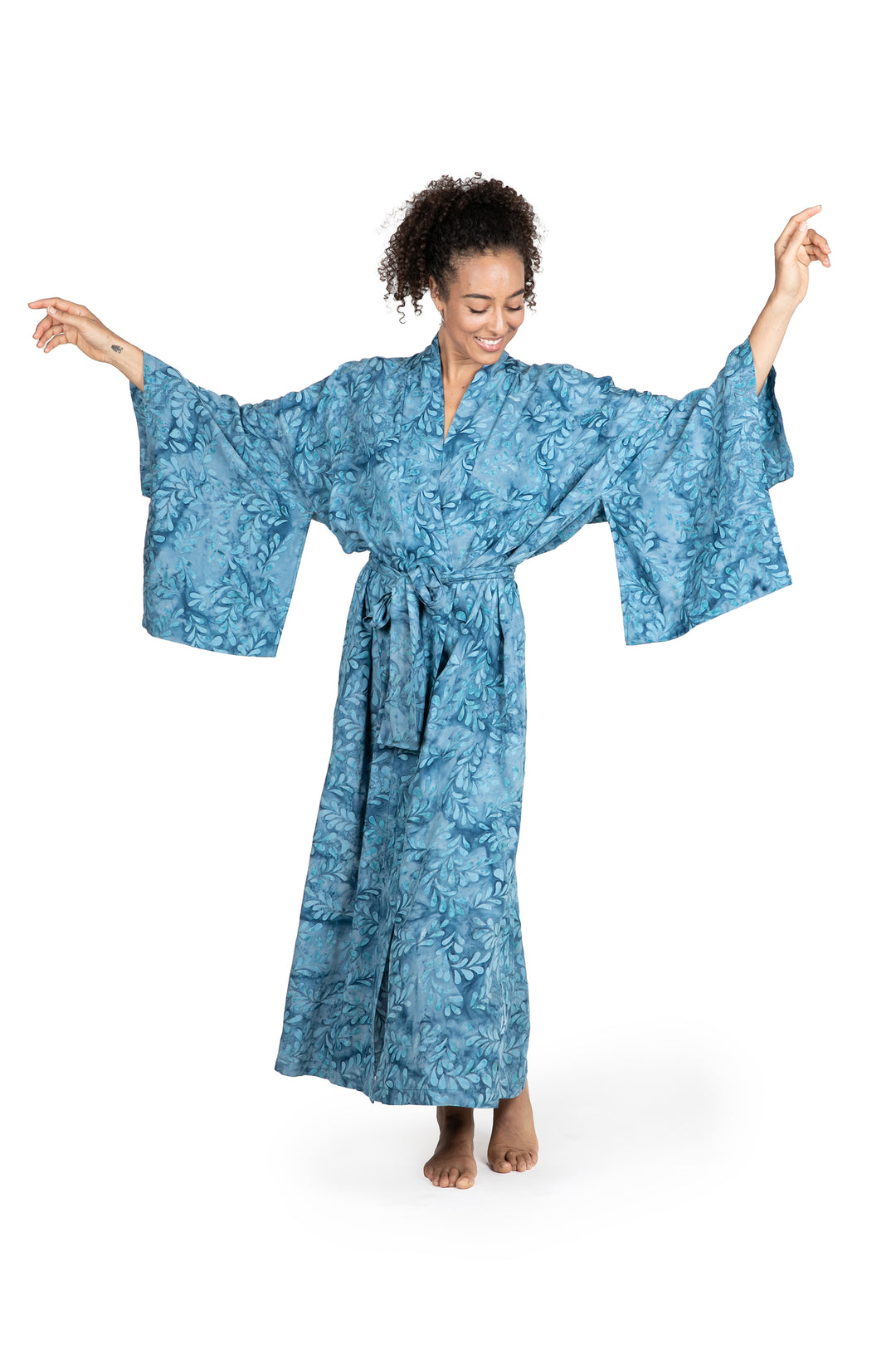 Women's Batik Patterned Robe - Garden of Illusion