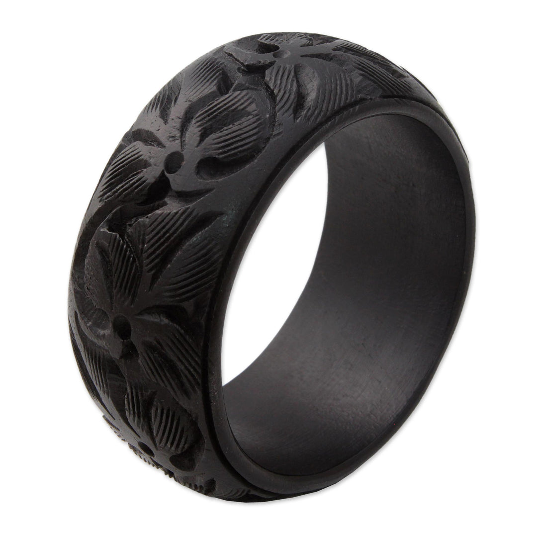 Unique Wood Bangle Bracelet - Fragrant Flowers