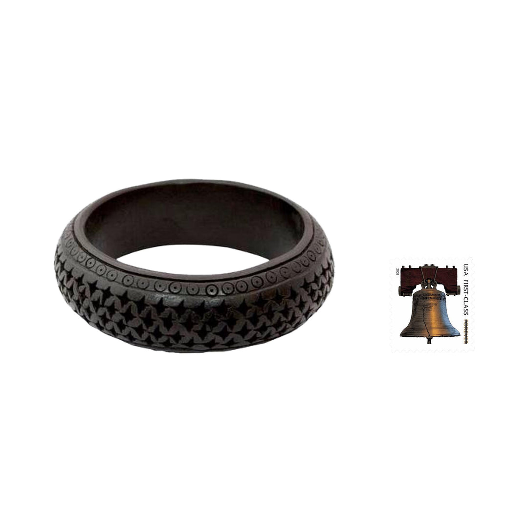 Indian Style Mango Wood Bangle Bracelet - Persian Star