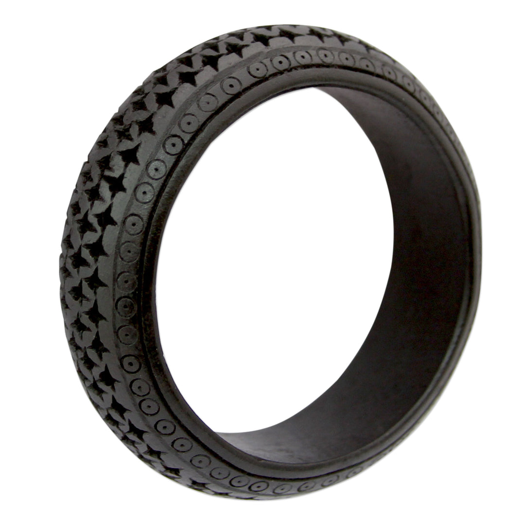 Indian Style Mango Wood Bangle Bracelet - Persian Star