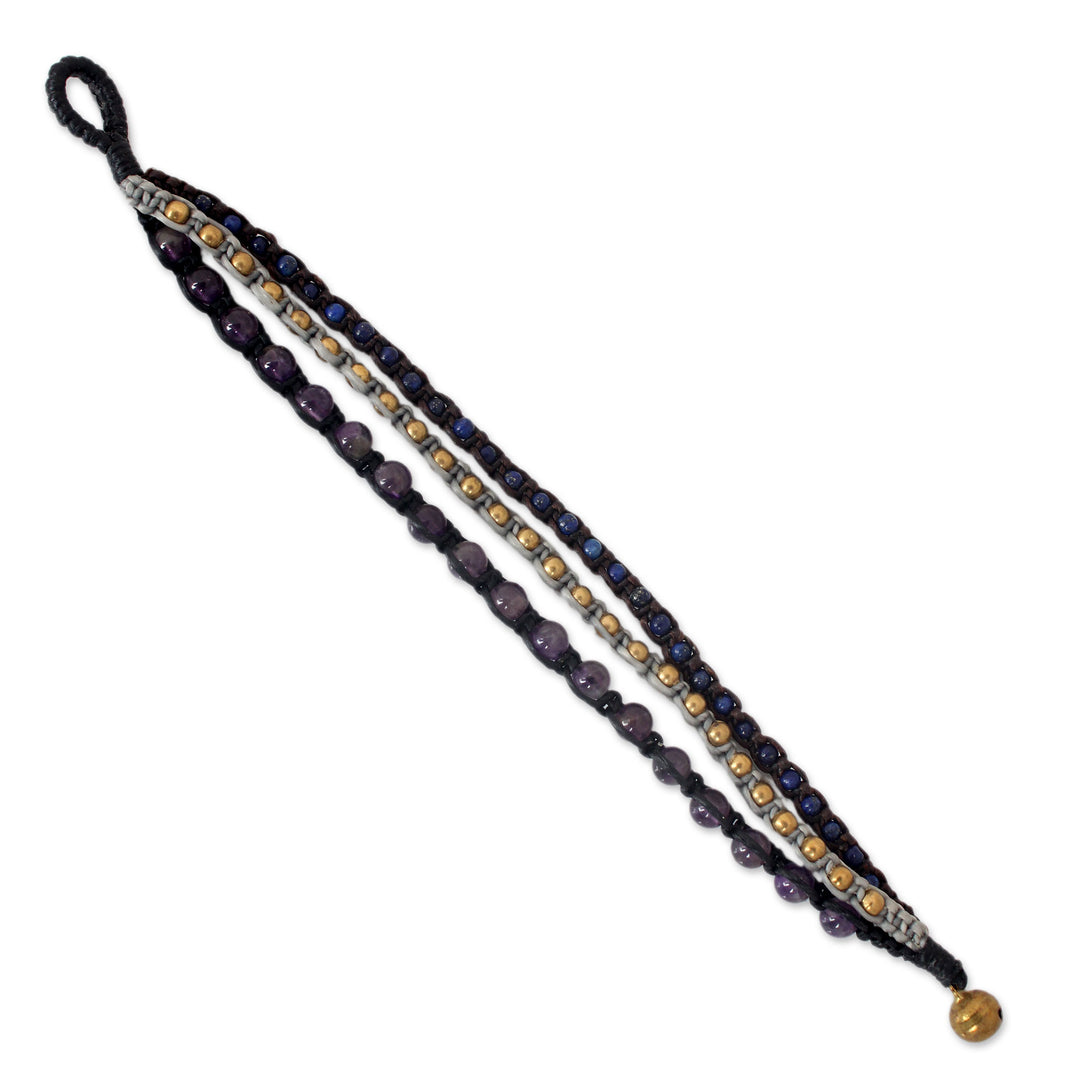Amethyst and lapis lazuli beaded bracelet - Urban Colors