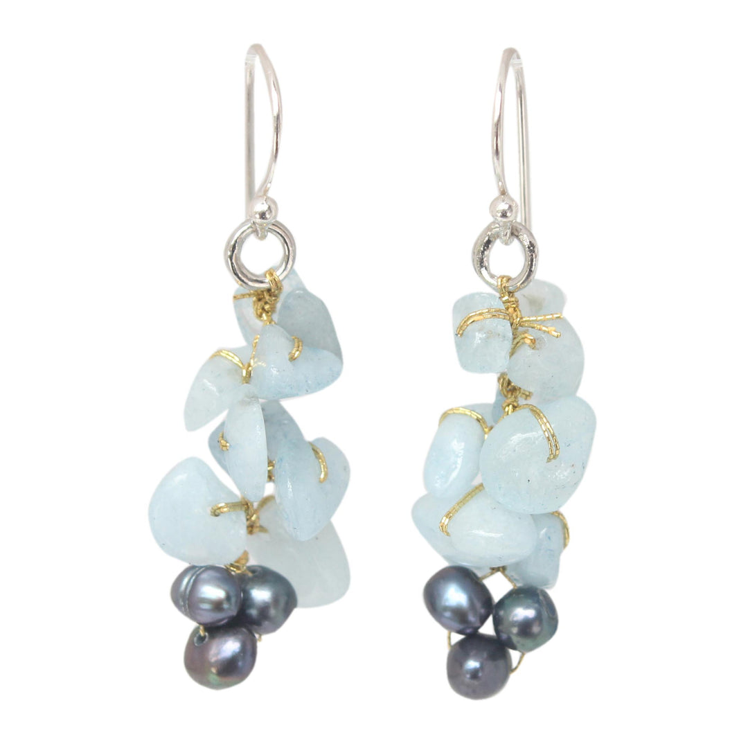 Unique Aquamarine Dangle Earrings - Afternoon Sigh