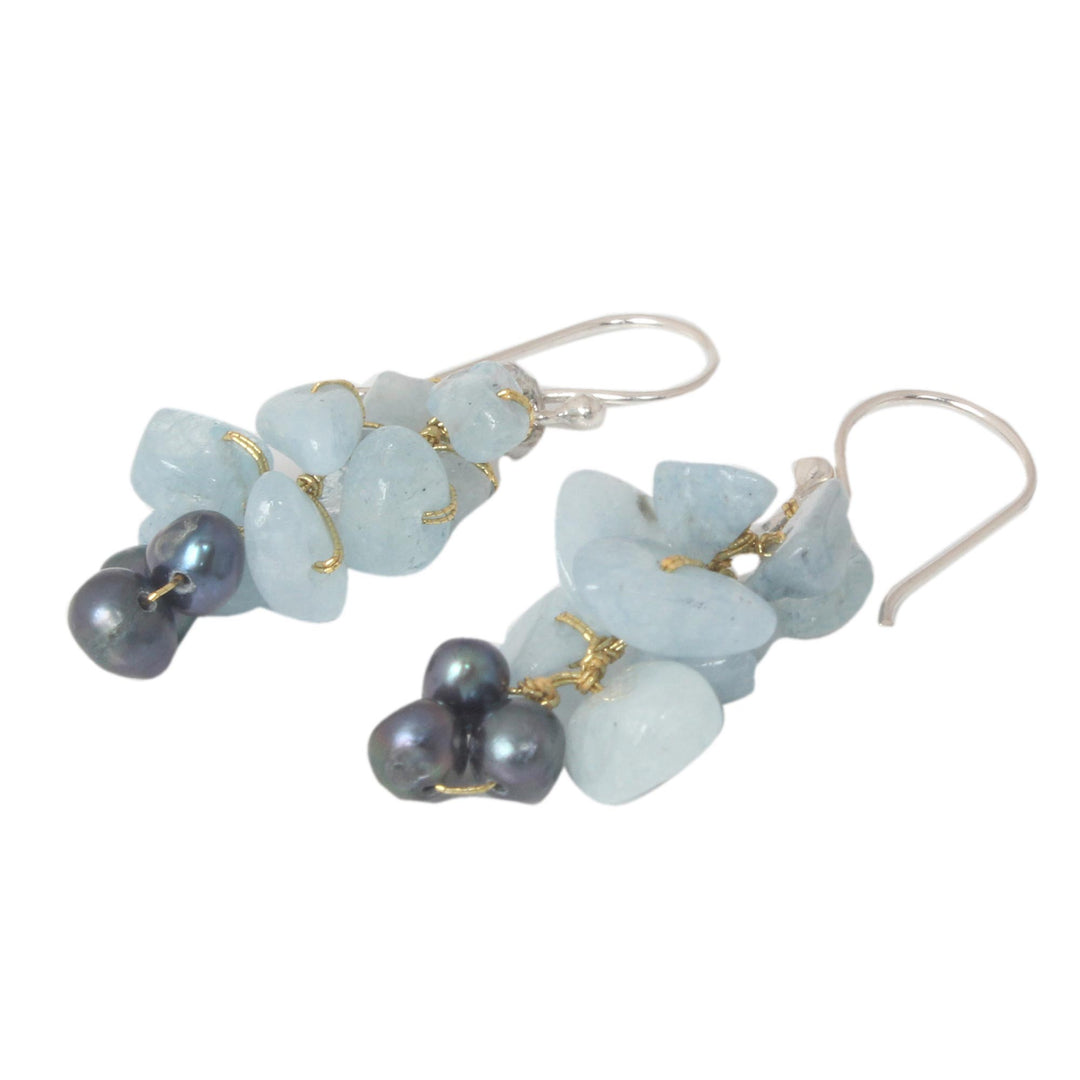 Unique Aquamarine Dangle Earrings - Afternoon Sigh