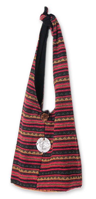 Handmade Striped Cotton Shoulder Bag  - Antique North