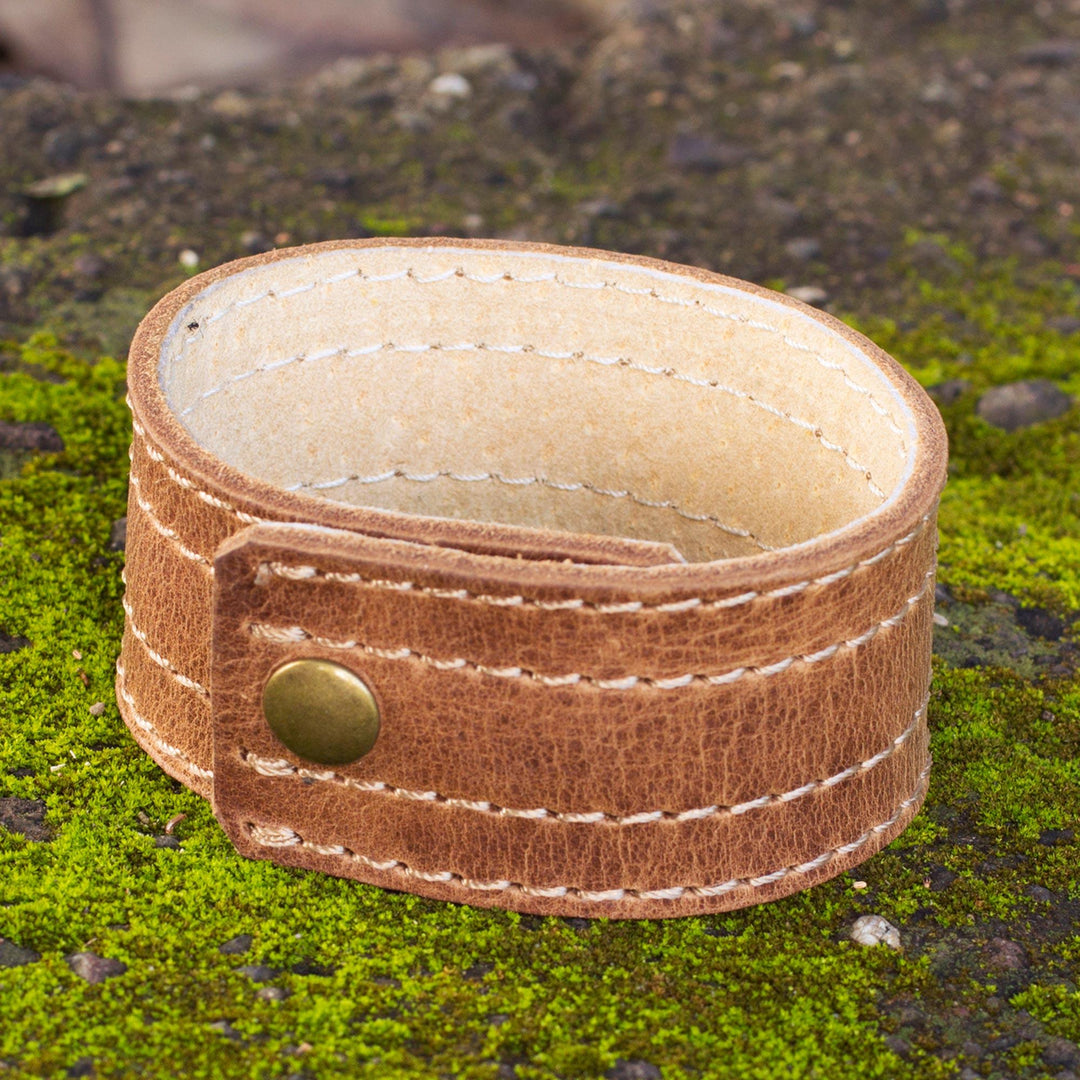 Men's Hand Made Leather Wristband Bracelet - Dexterity