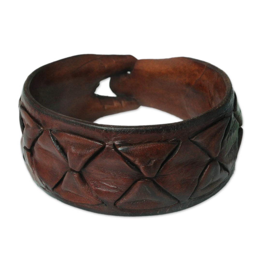 Men's Leather Wristband Bracelet - Sukhothai Brown