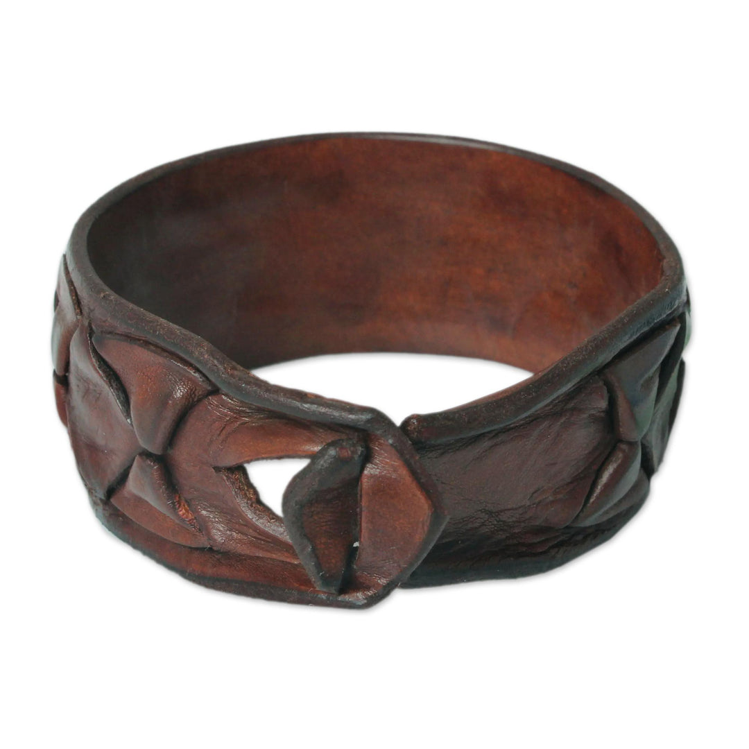 Men's Leather Wristband Bracelet - Sukhothai Brown
