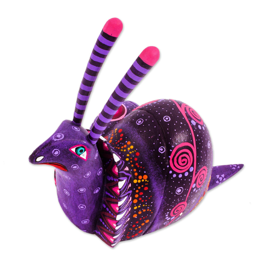 Handcrafted Mexican Folk Art Alebrije Sculpture - Oaxaca Snail