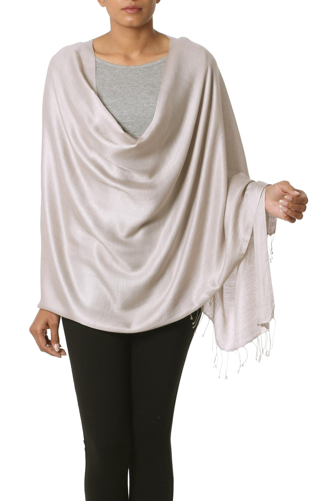 Silk shawl - Elegant Taupe