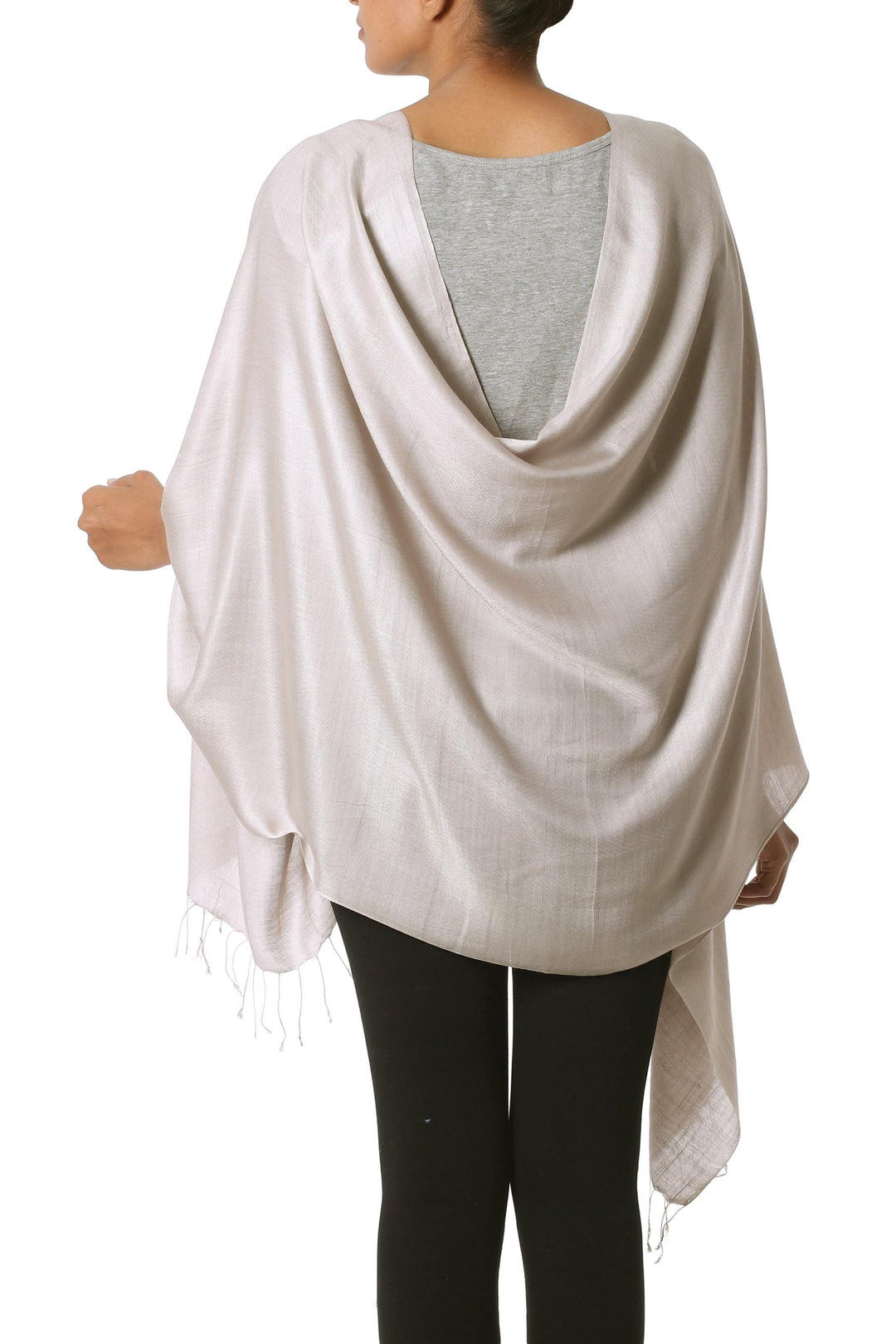 Silk shawl - Elegant Taupe