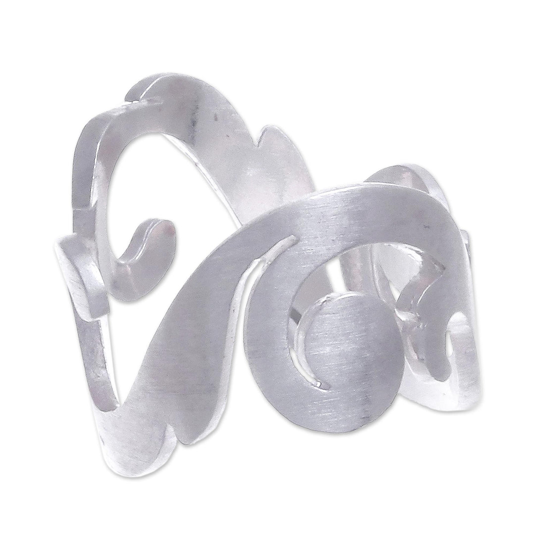 Artisan Crafted Sterling Silver Band Ring - Sunlit Sea