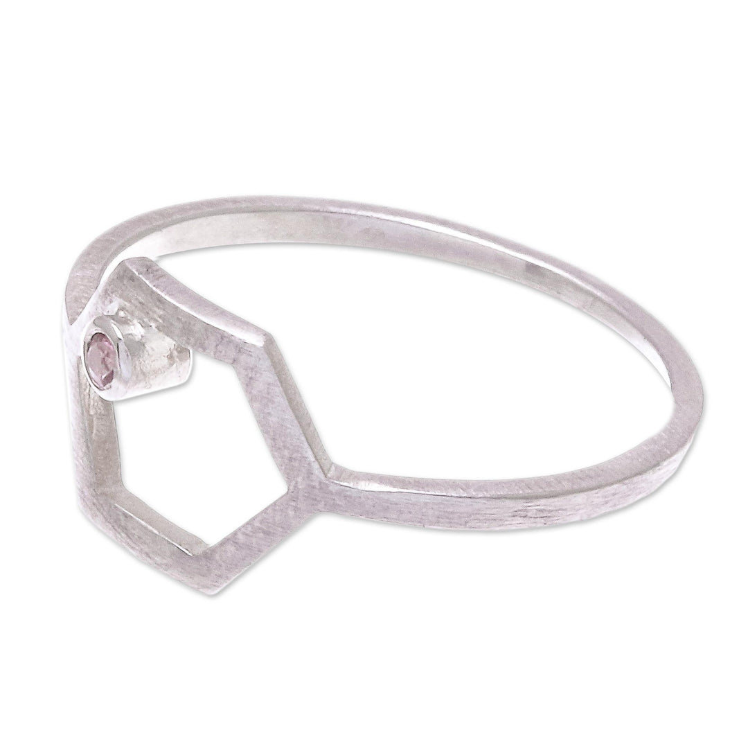 Hand Made Sterling Silver and Tourmaline Ring - Honey Rose