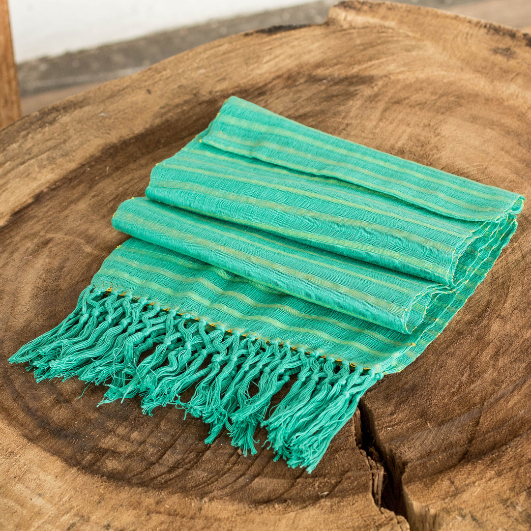 Artisan Crafted Cotton Striped Scarf - Eco Fantasy