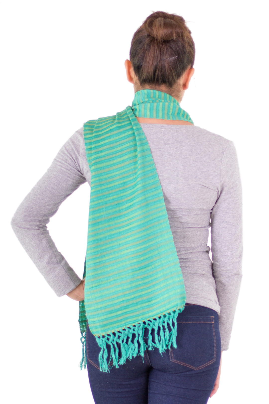 Artisan Crafted Cotton Striped Scarf - Eco Fantasy