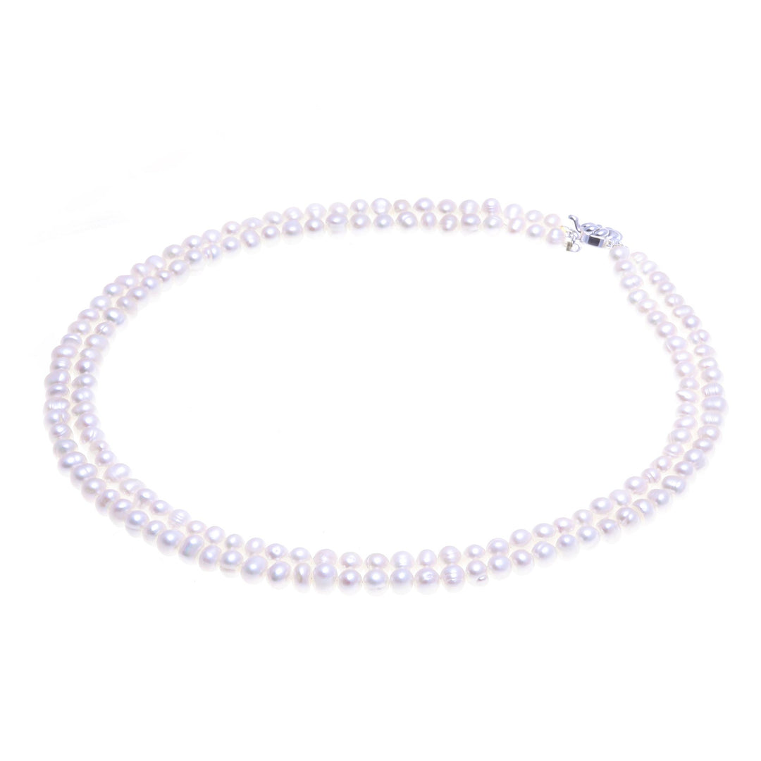 Pearl Strand Necklace - Snowflake Halo