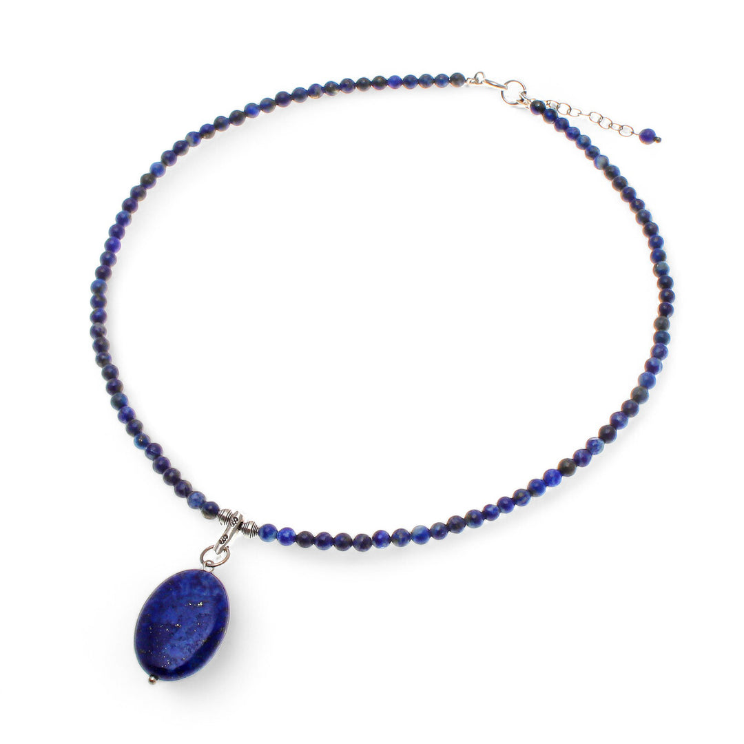 Handmade Lapis Lazuli Pendant Necklace - Blue Lady