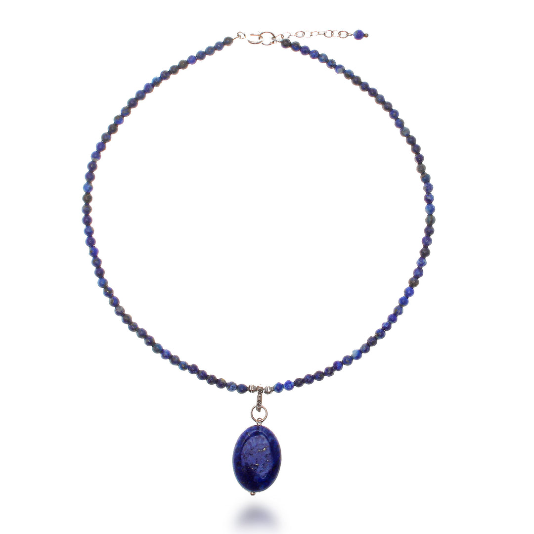 Handmade Lapis Lazuli Pendant Necklace - Blue Lady