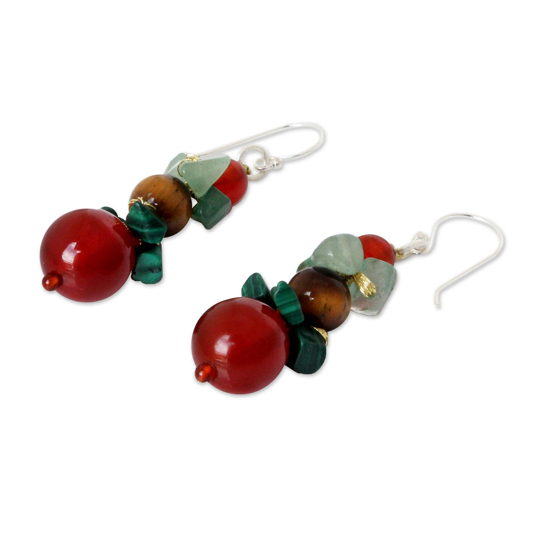 Beaded Carnelian Dangle Earrings - Thai Harmony