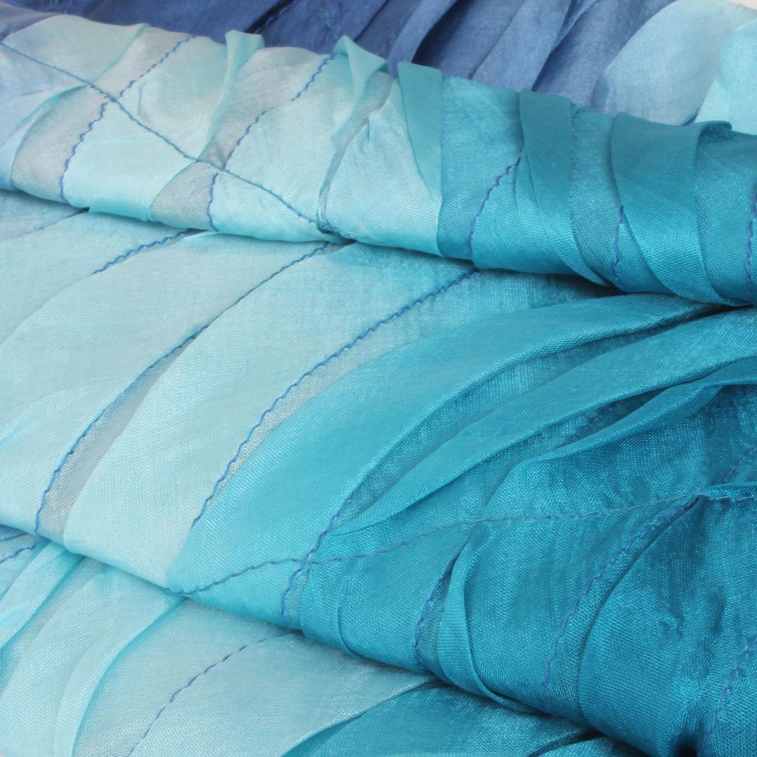Hand Made Ombre Silk Scarf - Blue Magnificence