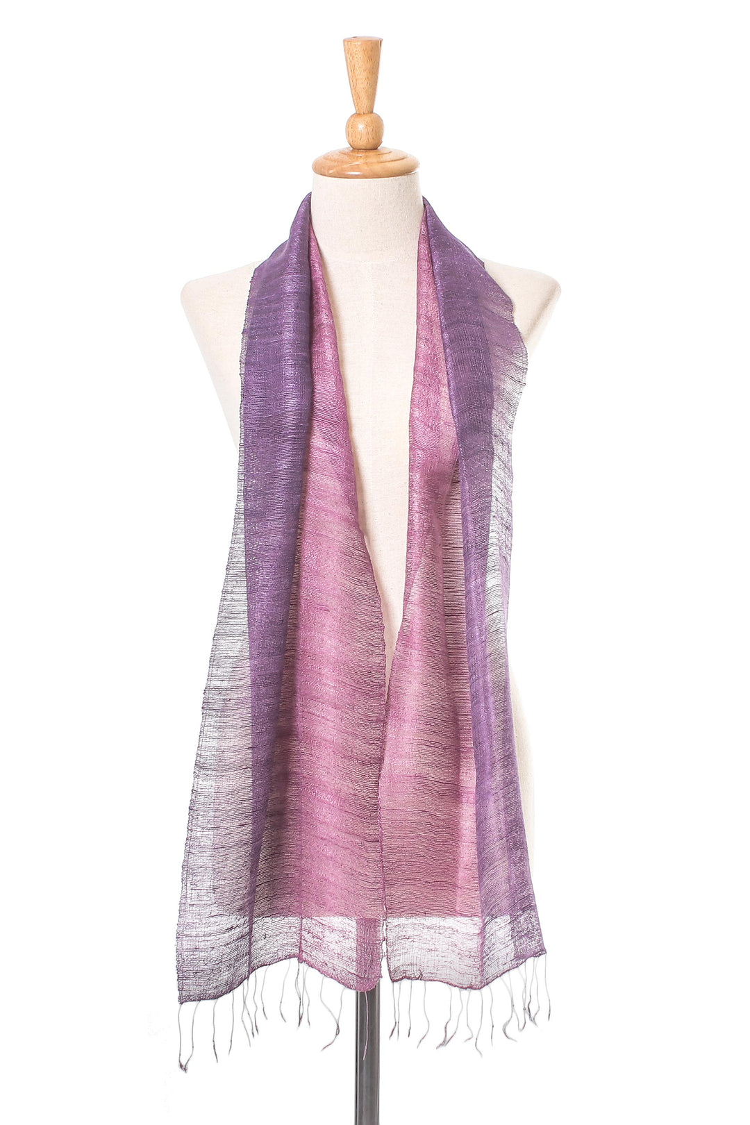 Pink and Purple Silk Scarf from Thailand - Bold Orchid