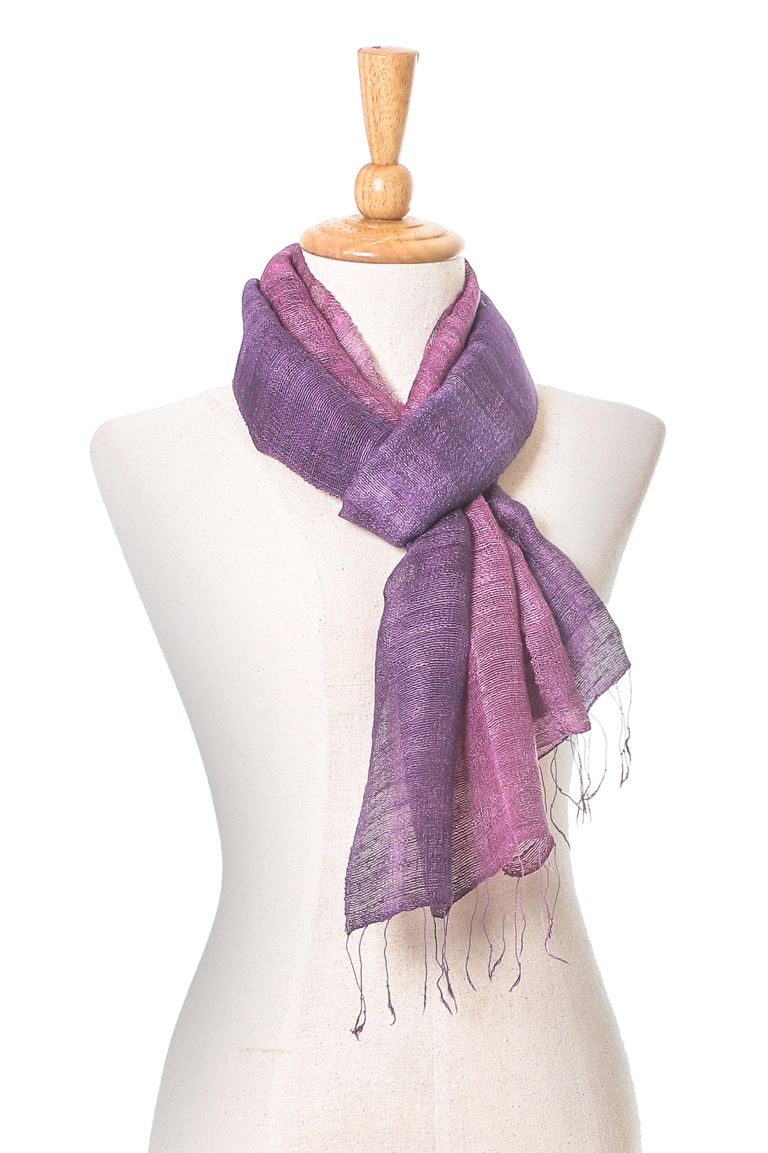 Pink and Purple Silk Scarf from Thailand - Bold Orchid