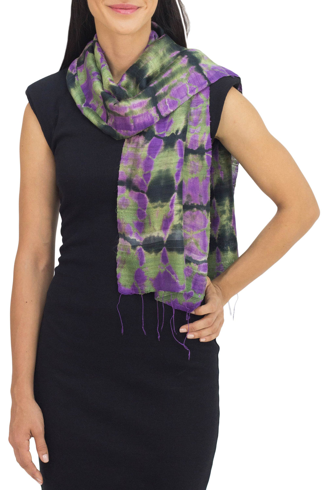 Tie Dye Scarf from Thailand - Green Wilderness