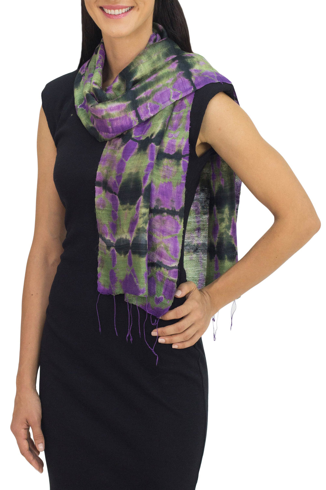 Tie Dye Scarf from Thailand - Green Wilderness