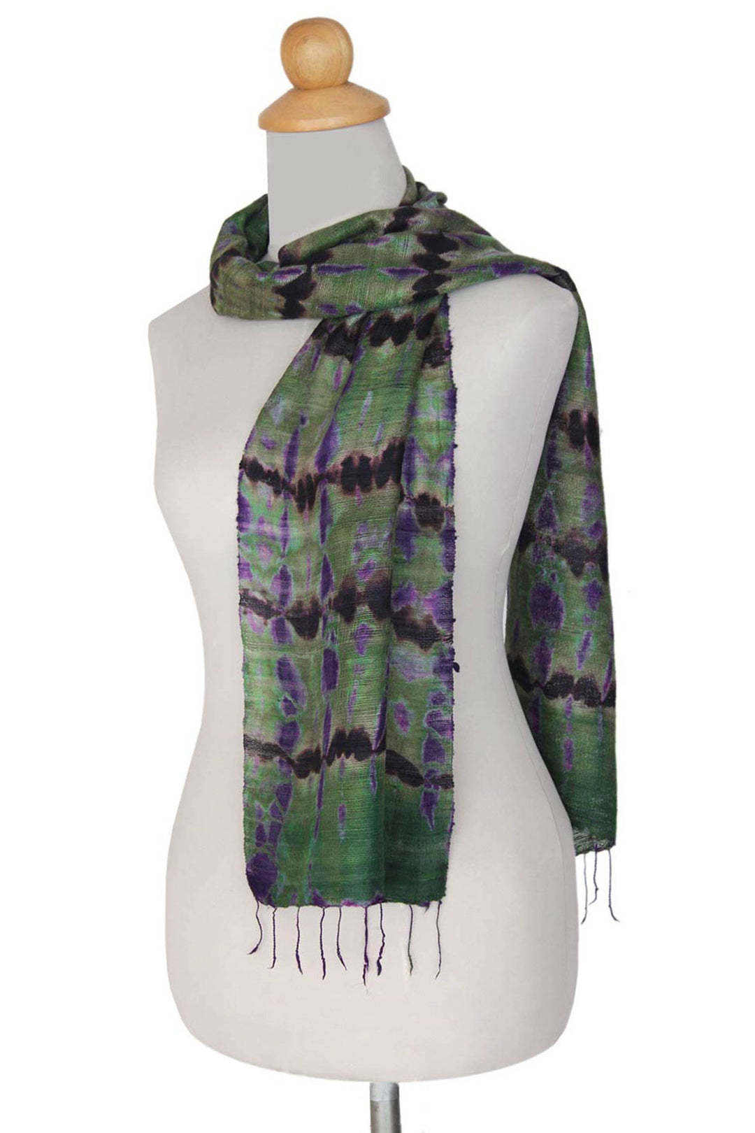 Tie Dye Scarf from Thailand - Green Wilderness
