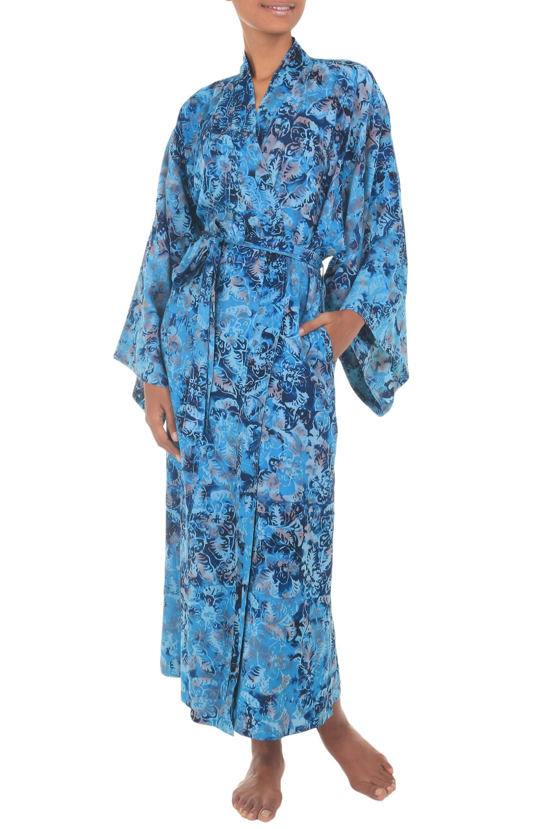 Batik Patterned Robe - Sapphire Dreams