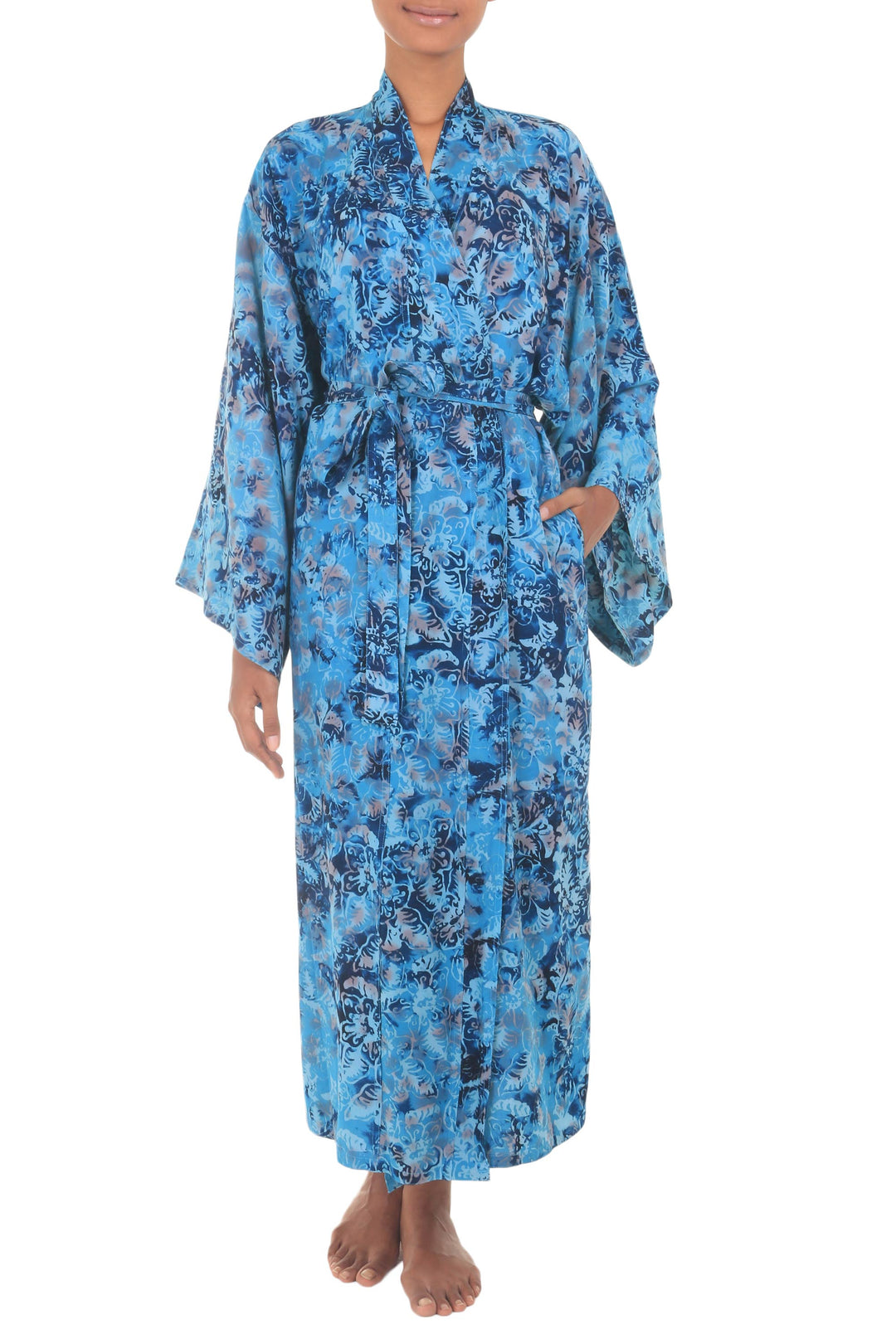 Batik Patterned Robe - Sapphire Dreams